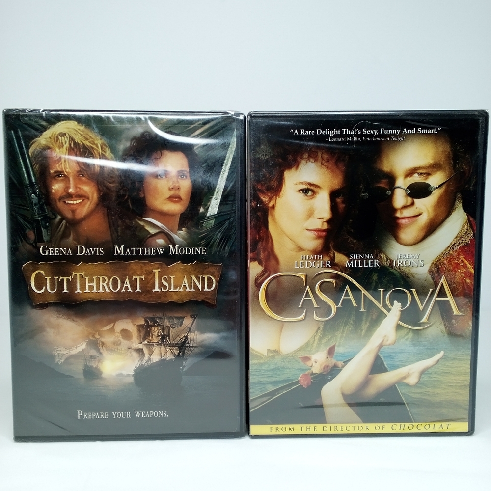 2 Sealed DVDs Matthew Modine Cutthroat Island 1995 & Heath Ledger Casanova 2006